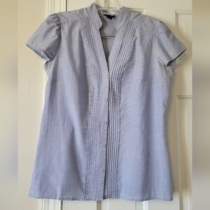 East 5th Light Blue Pintuck Button-Front Blouse